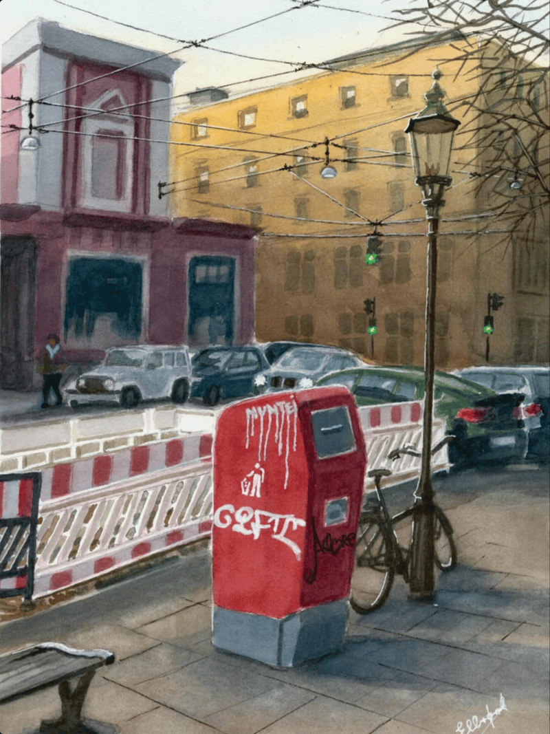 Red Garbage Can